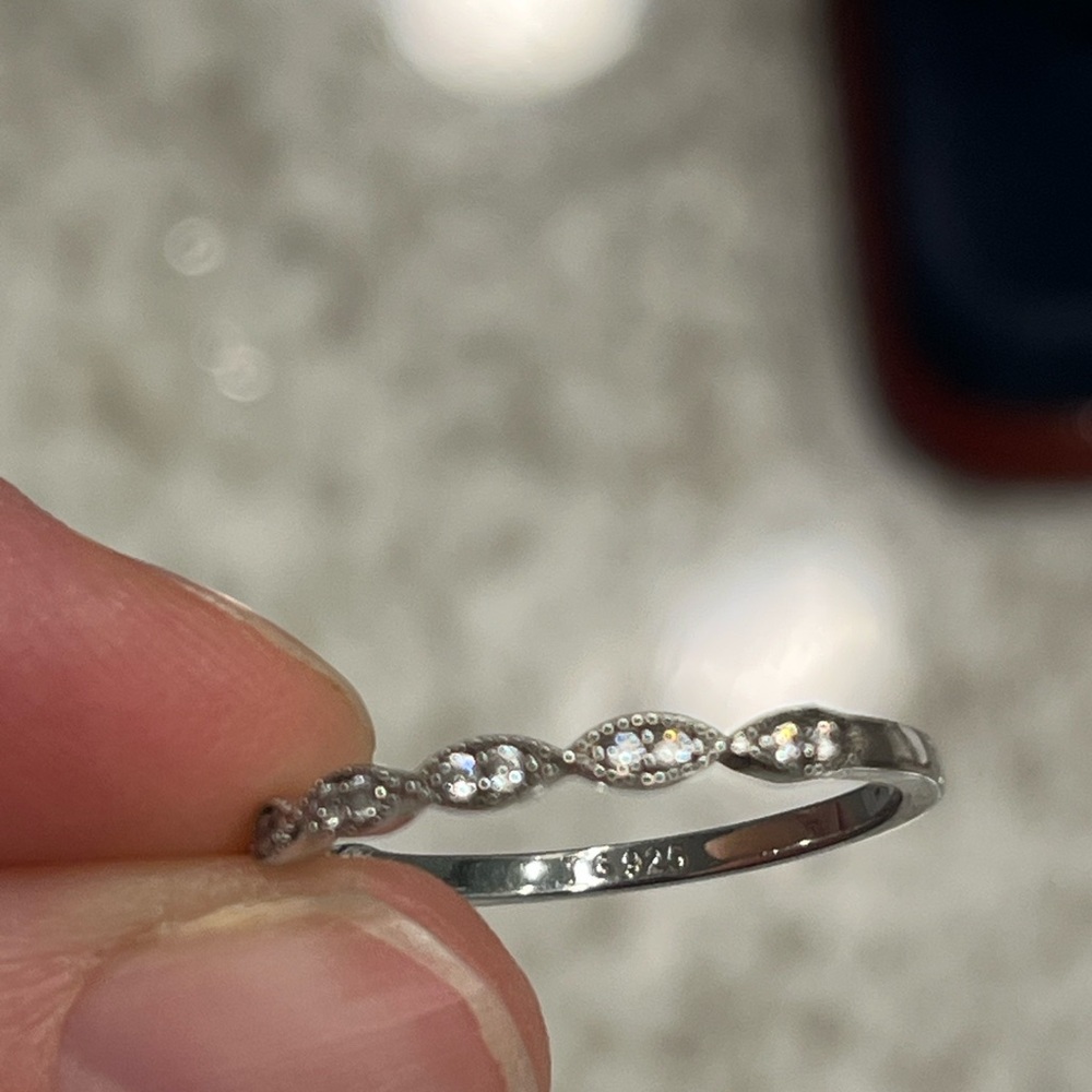 Elegant sterling silver stacking ring